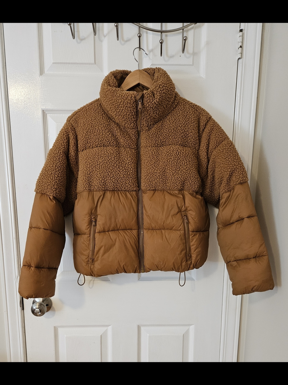 Brown Sherpa & Puffer Jacket